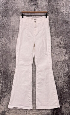 Free People Jeans 29 Womens Jayde Flare Leg White Denim